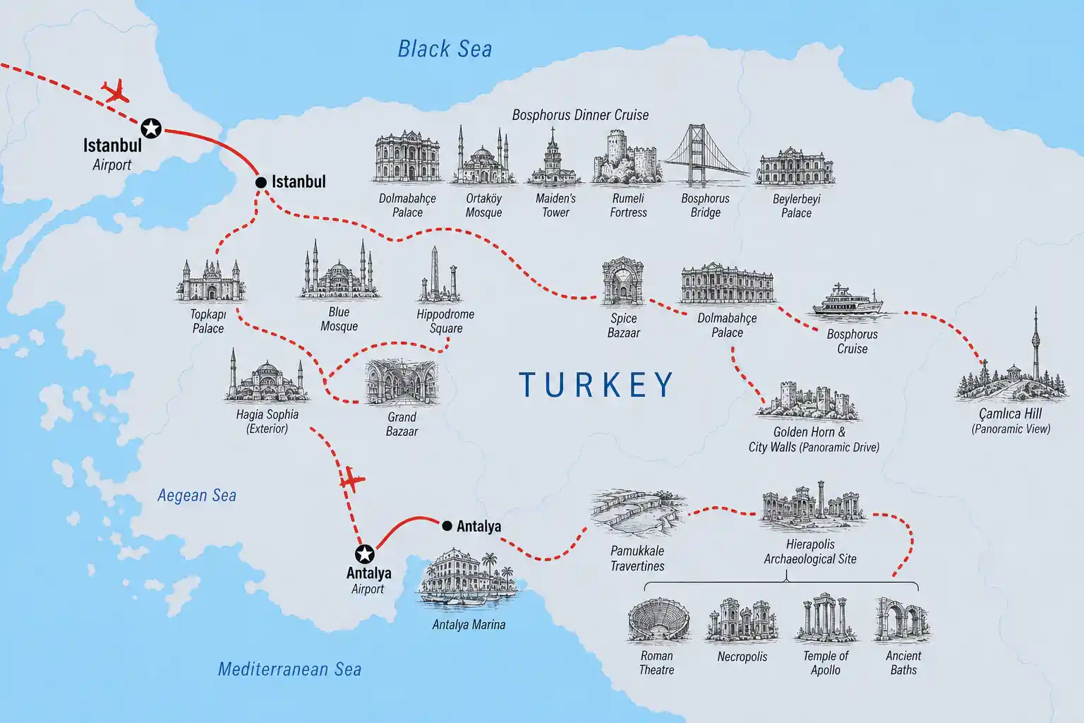 6 Days Istanbul , Antalya & Pamukkale 